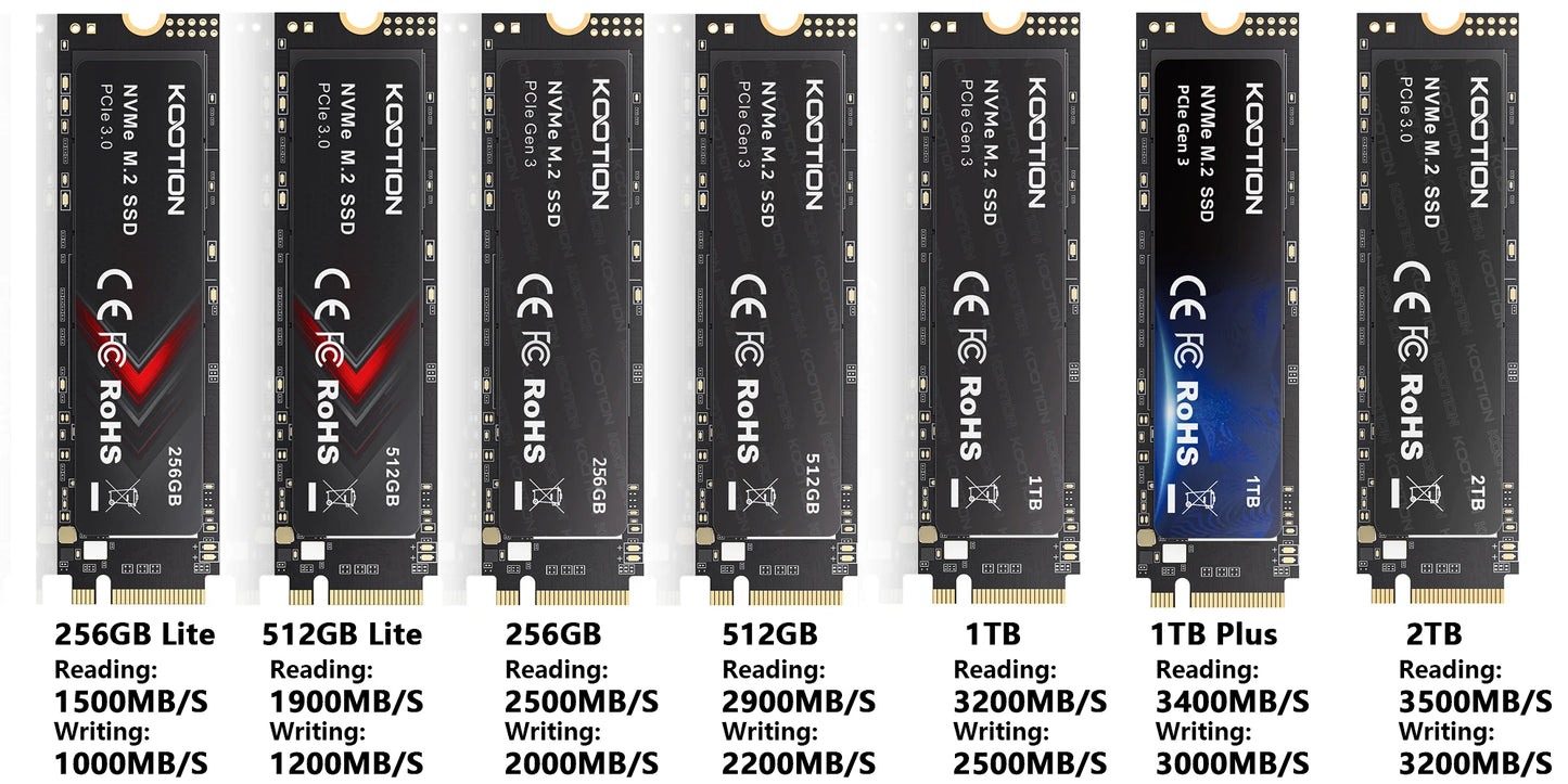 Kootion X15 M.2 SSD NVMe 2TB 1TB 512GB 256GB SSD M2 2280 PCIe 3.0 Internal Solid State Drive Disk for Laptop Desktop