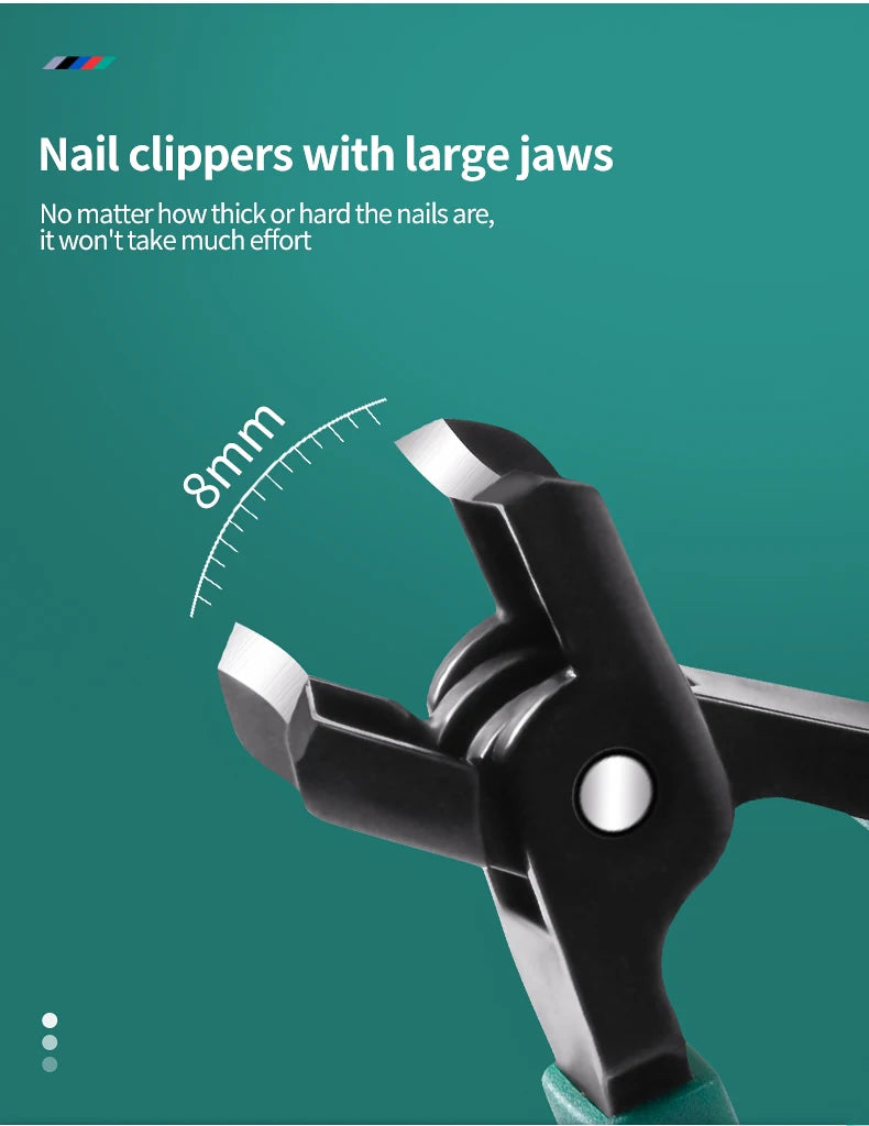 Large Jaw 8mm Openning Nail Clipper Thick Hard Special Nail Cutter Stainless Steel Manicure Tools Toe Cutter Trimmer Anti-Splash