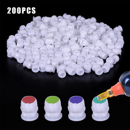 50/100/200pcs Plastic Disposable Tattoo Ink Cups With Base Pigment Clear Holder Container Cap Tattoo Accessory Permanent Makeup