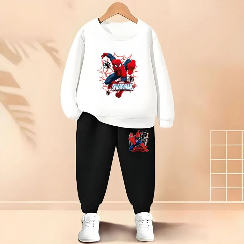 2026 Spring Autumn Children's Hoodies Sets Boys Cartoon print Pullover and Long Pants Two Piece Set Kids Casual Thin Tracksuit