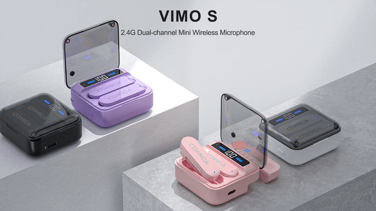 COMICA Vimo S Wireless Lavalier Lapel Microphone for iPhone Android Noise Cancellation Mic for Youtube Tiktok Vlogging Podcast