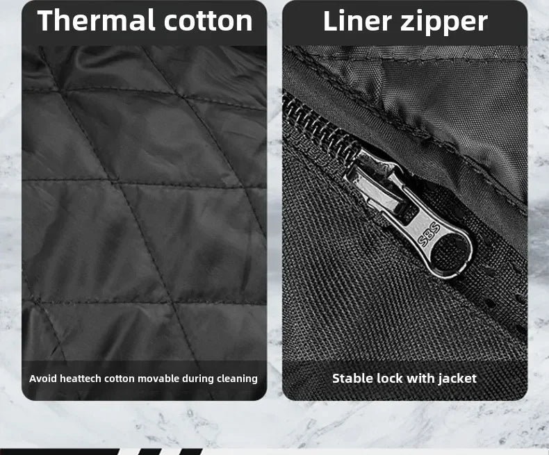 CE Certified Motorbike Leather Jacket for Men Autumn Winter Warm Windproof Riding Coat with Removable Liner Motorcycle Jacket