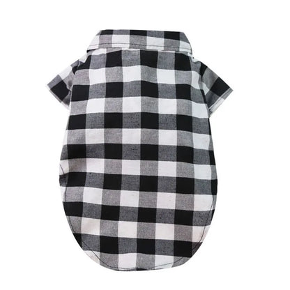 Pet Dog Clothes Plaid Shirt Suit Tie Gown Spring Summer Puppy Coat Teddy Bear Pomeranian Vest Small-Medium Dog Cat Pet Costume