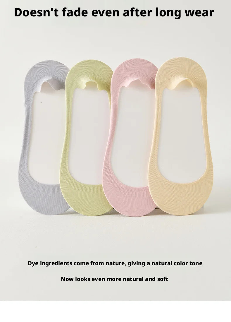 Dam Osynliga Strumpor 5-pack – Issilke Tunn Halkfri Silikon No-Show Sommar, EU 35–39