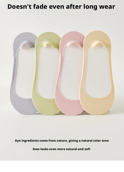Dam Osynliga Strumpor 5-pack – Issilke Tunn Halkfri Silikon No-Show Sommar, EU 35–39