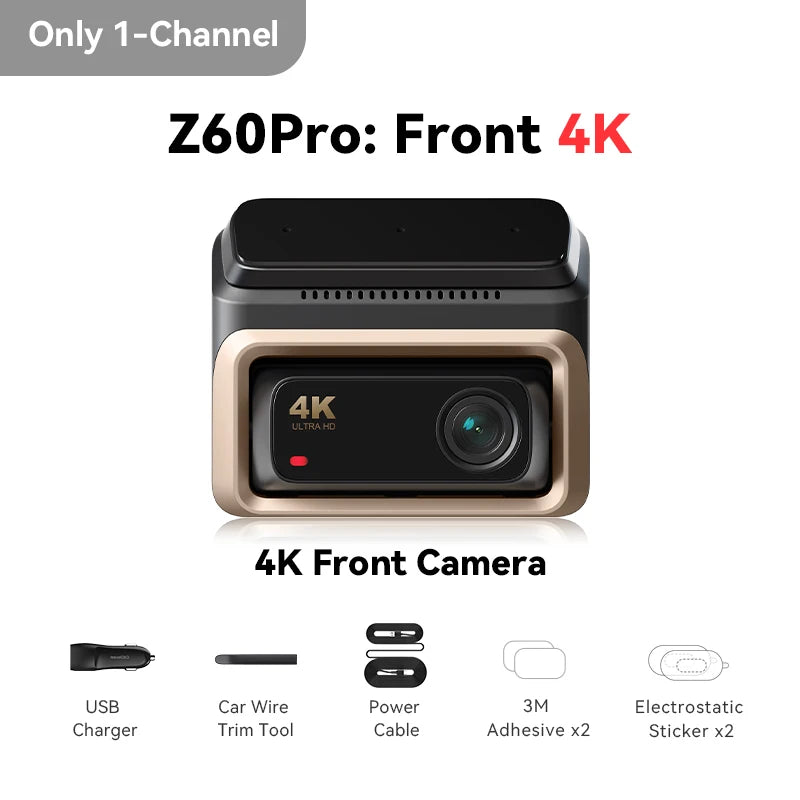 DDPAI Z60 Pro 4K Dashcam – Dubbla Sony STARVIS-sensorer, 5GHz WiFi, GPS, ADAS 2.0 och 4G LTE