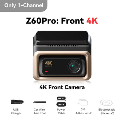 DDPAI Z60 Pro 4K Dashcam – Dubbla Sony STARVIS-sensorer, 5GHz WiFi, GPS, ADAS 2.0 och 4G LTE