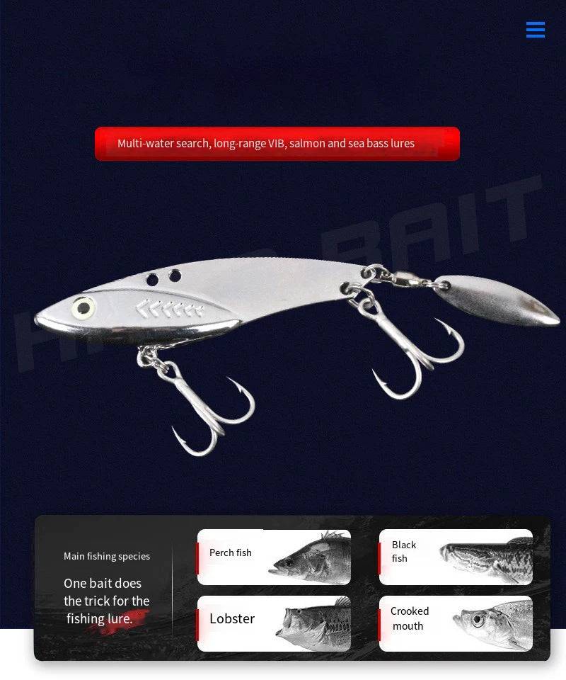 Fishing Lure 5g-30g Freshwater Saltwater Long Cast VIB Lure Zinc Alloy Metal Fish VIB Bait
