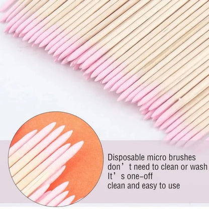 100/300/500 Nails Wooden Tip Cotton Stick Buds Disposable Ultra-Detail Corrector Nail Polish Remover Clean Sticks Manicure Tools