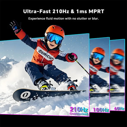 KTC H27T7P-2 Gaming Monitor 27" – Fast IPS 2K QHD 210Hz OC 1ms HDR400 FreeSync G-Sync 1,07 Mdr Färger Höjdjusterbart Stativ VESA