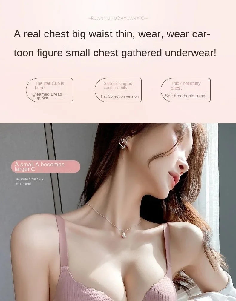 2026 New Push Up Bra for Small Chest  Ultra Thick 6CM Padded No Steel Ring Comfortable & Sexy Lift Lingerie for Flat Chest Women