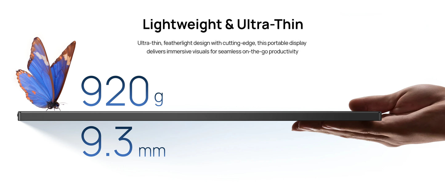 ARZOPA A1M Portabel Skärm 17,3" 1080P IPS – 100% sRGB HDR10 60Hz Inbyggt Stativ Dubbla Högtalare Aluminium USB-C HDMI