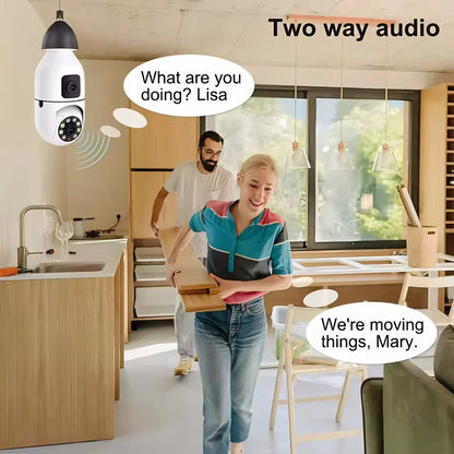 8MP WiFi IP Camera E27 Bulb Cam Wireless Baby Monitor Pet Cameras 5MP SmartLife Indoor AI Tracking Security Video Surveillance