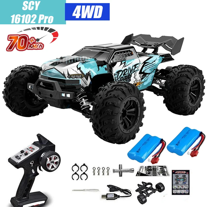 MJX VS RC Car SCY 16101 16102 PRO 4WD 70Km/h 1/16 High Speed Drift Monster Off-road Remote Control Vehicle Electric Crawler
