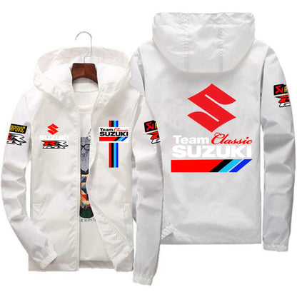 Racingjakka för Herr – Tunn Polyesterjakka med Dragkedja, Casual Sportswear i 10 Färger och Storlekar S–7XL
