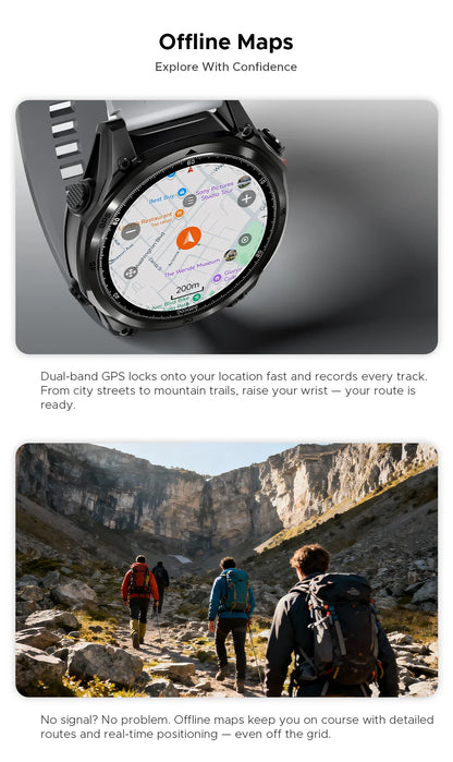 DOOGEE ANYWISE W1 PRO Smartwatch 1.43'' 5ATM Water Resistance 178 Sports Modes Health Monitoring Geomagnetic Sensor Offline Maps