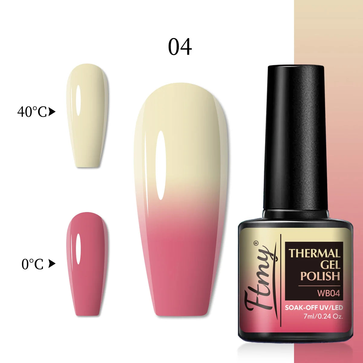 Color Changing Gel Nail Polish, Temperature-Sensitive, 7ml, Lead-Free, No Fragrance, Nail Art Manicure Gel Polish For Salon Use