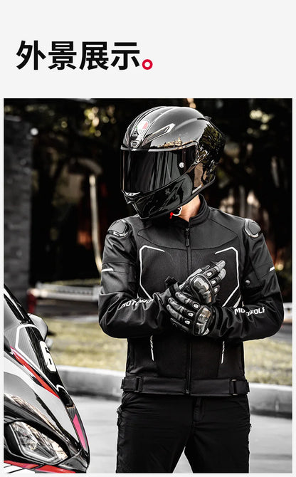 Motowolf Man Jacket Summer Motorcycle Jacket Breathable Motocross Jacket CE Certified Armor Protection Anti Fall Moto Clothing