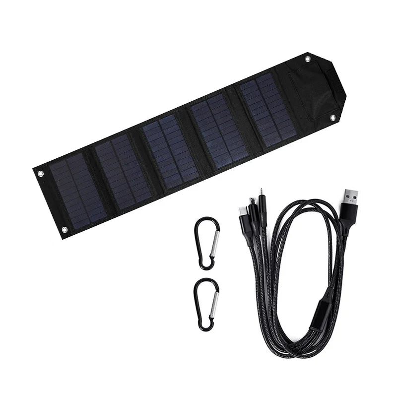 10W Foldable Solar Panel 5V USB Portable Battery Charger for Cell Phone Outdoor Waterproof Power Bank for Camping Accessories