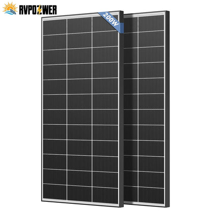 RVPOZWER Bifacial Solpanel 200W/400W/800W – N-Type 18BB, ~25% Verkningsgrad, +15% Bifacial, IP68, 25års Livslängd, Tak/Stuga/Off-Grid, EU-lager (Tyskland)
