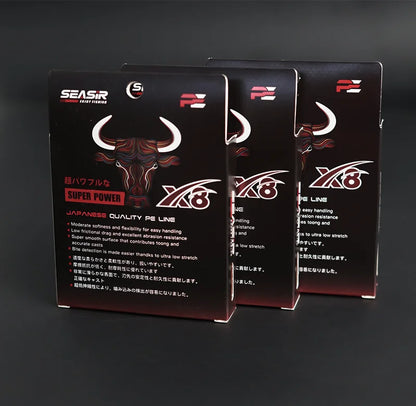 Seasir RedBull 8 Braided Pe Fishing Line 150M 0.8-5.0 12-50LB Japan Quality Multifilament High Stength Strands Main Line