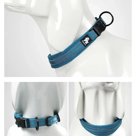 Truelove justerbart mesh-stoppat hundhalsband med 3M reflex