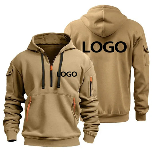 Hoodie med Dragkedja och Armfickor – Eget Tryck eller Logotyp | Herr S–XXXL