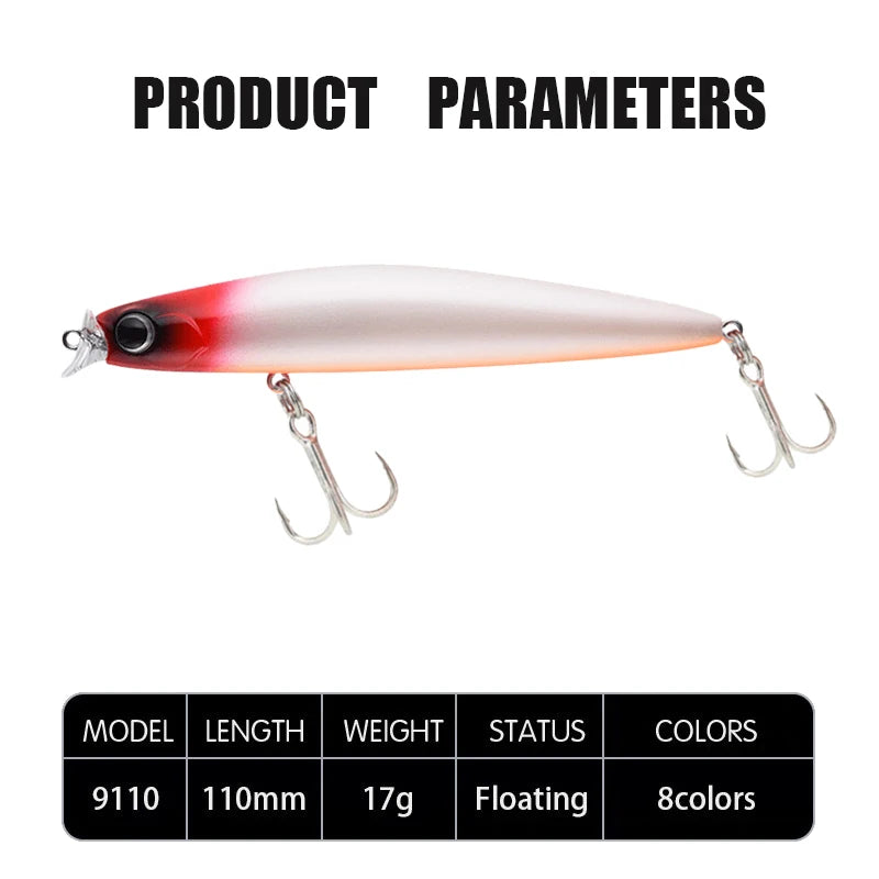 1pcs 17g 11cm Minnow Fishing Lures Long Cast Sunken Fish Bait Swinger Floating Bass Artificial Bait Crank Bait Carp Pesca Tackle