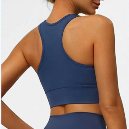 Dam Sport-BH Yoga Linne – Halterneck Inbyggda Kuddar Högintensiv StötDämpning Tennis, 5 Färger S–XXL