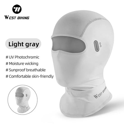 WEST BIKING Cool Men's Hat Summer Anti-UV Full Face Cover Motorcycle Balaclava Ice Silk Breathable Bike Helmet Mask Cycling Caps