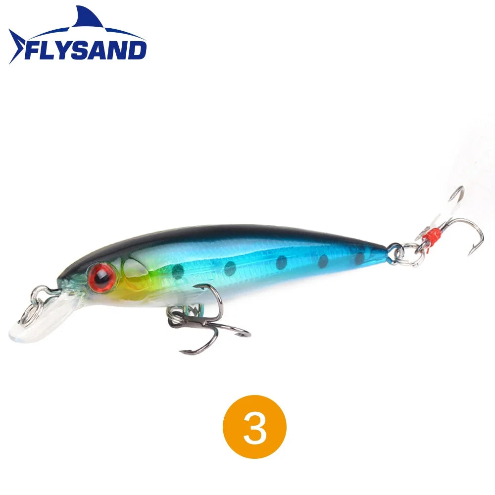 FLYSAND Laser Minnow Fishing Lure Pesca Hooks Fish Wobbler Tackle Crankbait Artificial Japan Hard Bait 90mm 7.2g Swimbait 1PCS