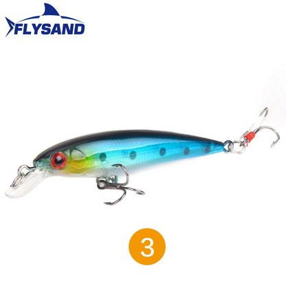 FLYSAND Laser Minnow Fishing Lure Pesca Hooks Fish Wobbler Tackle Crankbait Artificial Japan Hard Bait 90mm 7.2g Swimbait 1PCS