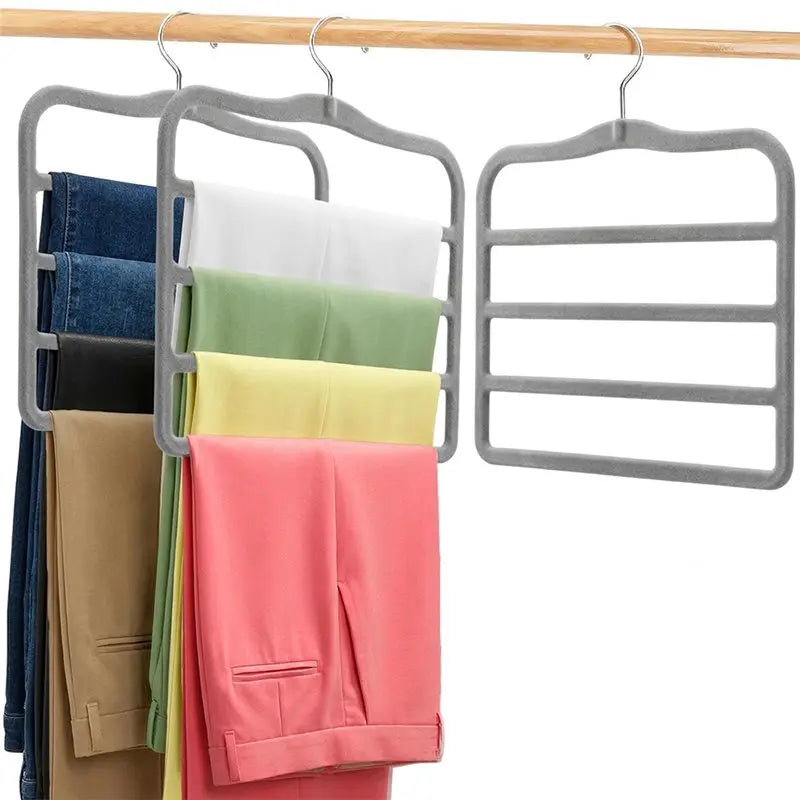 L60A Hangers, Space-Saving Multi-Tier Closet Organizers For,Trousers, Skirts, Scarves,Non-Slip Vertical Storage
