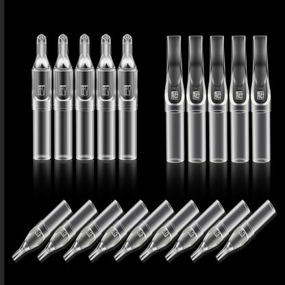 Tattoo Needle and Tips Set 50pcs Disposable Tattoo Needle with 50pcs Sterilized Tattoo Tips Tattoo Kit for Tattoo Machine Supply