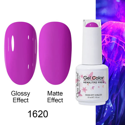 Clou Beaute Gel Nail Polish Neon Brown Royal Blue Red Green Pastal Nude Nail Art Varnishes Gel Lacquer Top Coat UV Gel Nail
