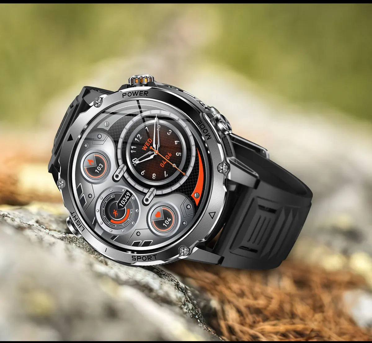 2026 1400mAh Big Battery Smart Watch Men Outdoor GPS Flashlight IP68 Waterproof Bluetooth Call AMOLED Military Sports Smartwatch