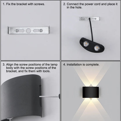 LED Vägglampa Upp & Ner Ljus – Vattentålig, Inne & Ute, AC 85–265V, 8 Stilar