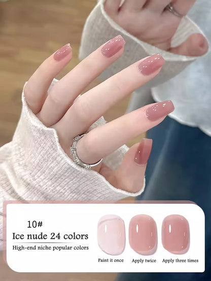 1-30pcs PSK Nude Pink Color Nail Art Ice Transparent Bare Color Nail Enamel 2026 New Net Red Popular White Gel Nail Polish