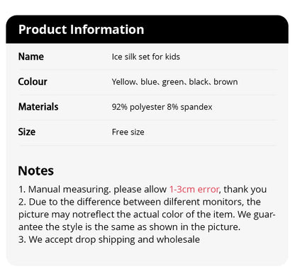 2/4 Pieces Children's Summer Thin Short-sleeved Shorts Ice Silk Suit Boys and Girls Casual Joker Home Clothes 2-piece Suit.