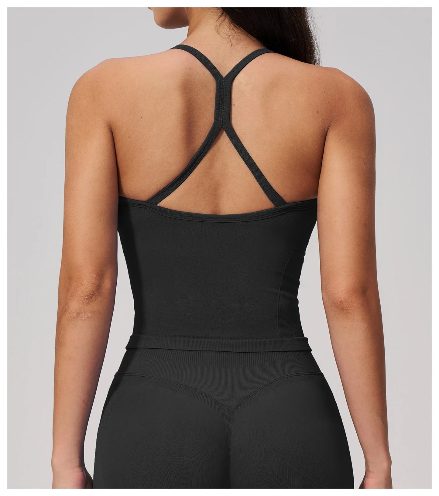 Summer New Yoga Vest Women Workout Crop Tops Cross Back Strap Fitness Bra Shockproof Sports Halter Workout Bra Push Up Yoga Vest
