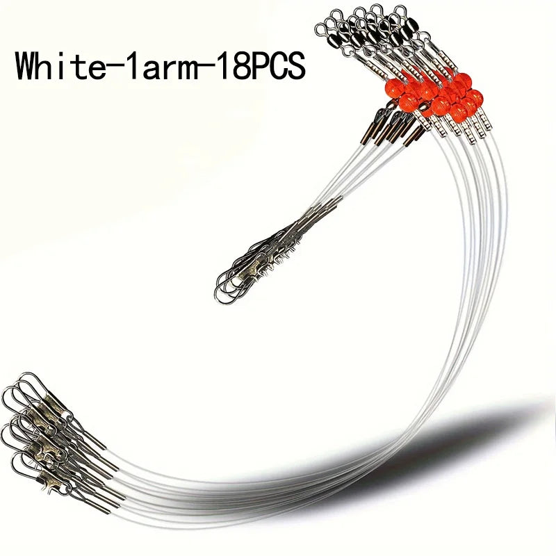 18PCS Fishing Leaders,Saltwater Tackle Rig with Swivels Snap, High-Strength Fishing Wire Gear Equipment for Lures Bait