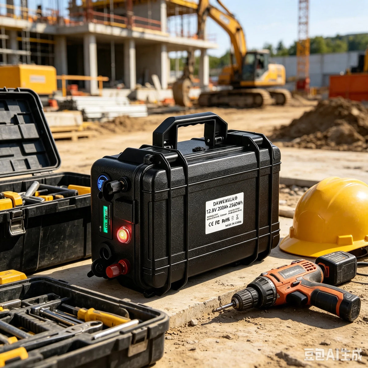 Uppladdningsbart LiFePO4-batteri 12 V 200 Ah med BMS och USB-utgång