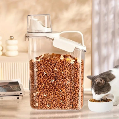 Moisture-Proof Storage Container for Grains Pet Food Snacks Transparent Sealed Food Storage Jar Kitchen Organizer for Dry Foods