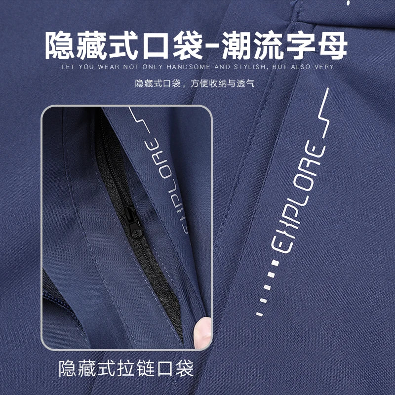 Waterproof Windproof Hooded Jacket For Men Women Outdoor Hiking Coat Spring Autumn Raincoat Custom Logo