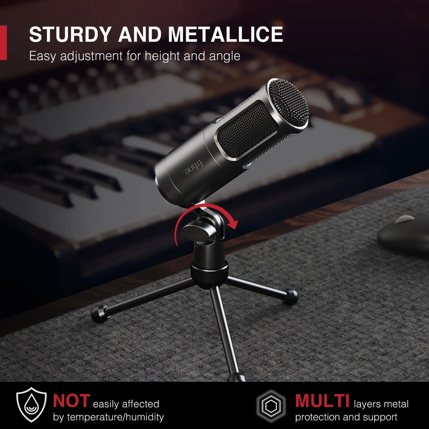 FIFINE XLR Dynamic Microphone,Vocal Podcast Mic with Cardioid Pattern, Metal Mic for Streaming/Dubbing/Video Recording,K669D