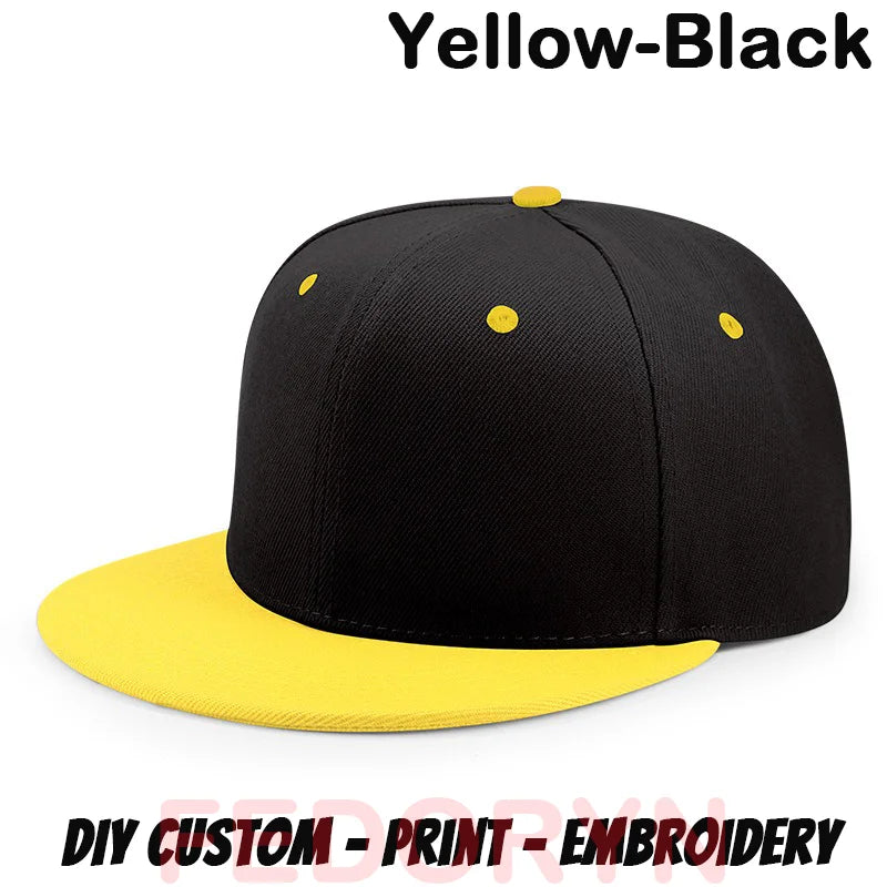 FEDORYN Snapback Keps Splice-Färger Hip Hop – 40 Färger Akryl/Polyester Justerbar Unisex Anpassad Brodyr Tryck Grossist Dropshipping