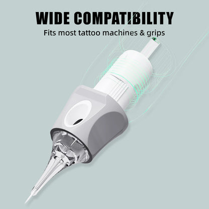 Dragonhawk Deluxe Tattoo Cartridge Needles 20pcsRL/M/RM Soft Silicone Cover Glide Extra Smooth Universal Needle for Most Machine