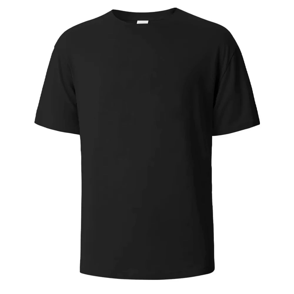 500/300g Heavy-duty White Pure Cotton T-shirt Thickened Threaded Round Neck Short Sleeves Three Needle Half Sleeve Tees