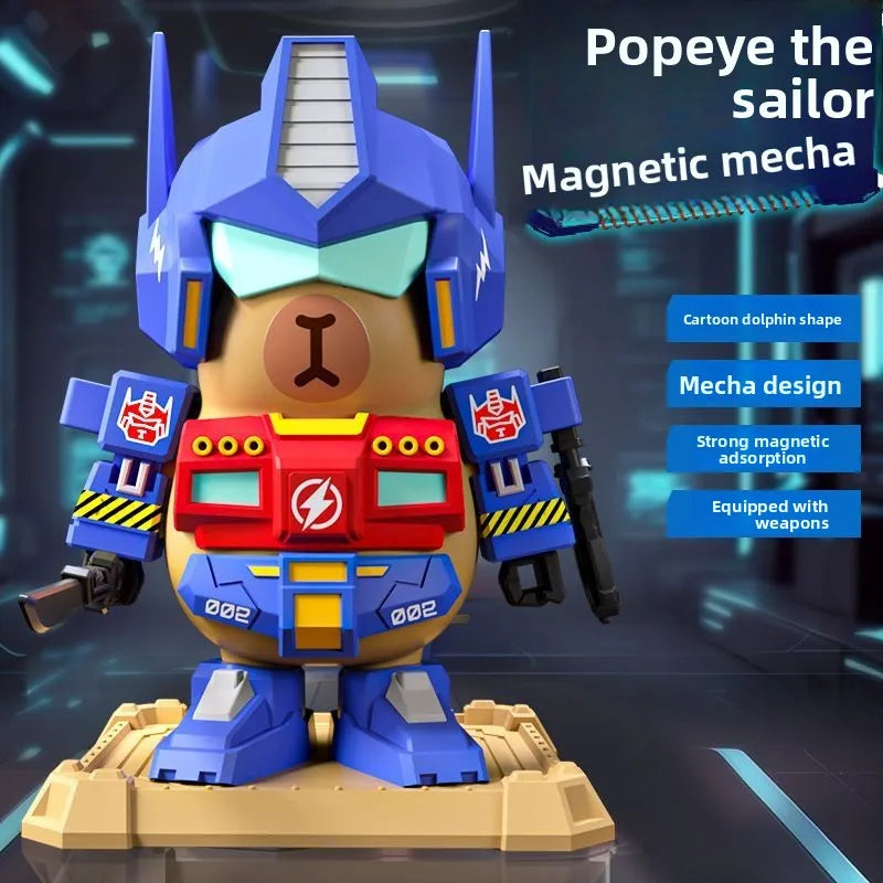 Magnetisk Transformerrobot – Polisbil Förvandlas till Giant Mecha-Robot Lysande Detaljer Pojkar 14+ År Hot Toys 2026