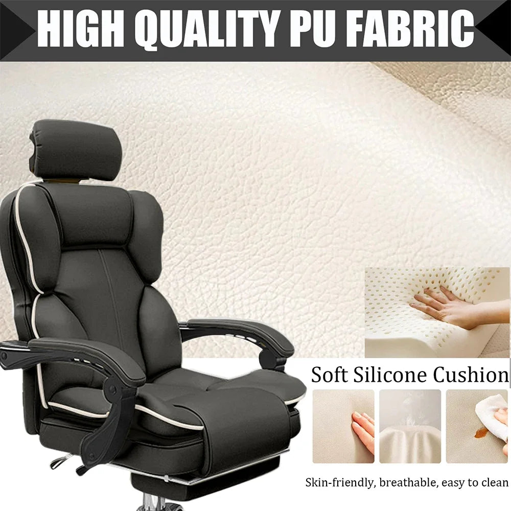 Ergonomic Office Chair High Back with Adjustable Lumbar Support Retractable Footrest Reclining Desk Chair for Home Or Office Use